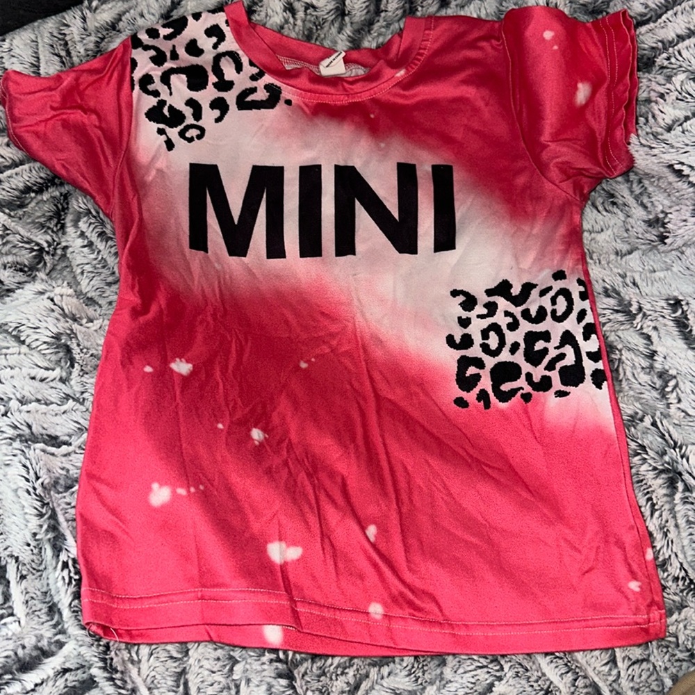 Pink mini cheetah shirt girls